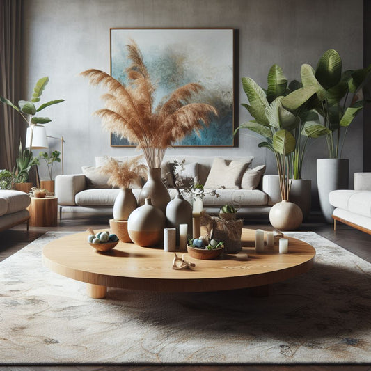 Coffee Table Vases, Foliage, & Trays